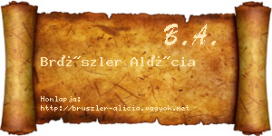 Brüszler Alícia névjegykártya